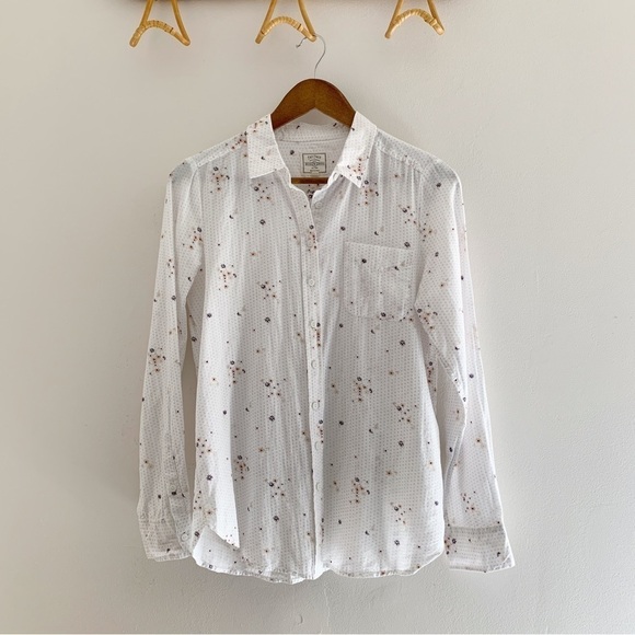 Fat Face Floral Print Button Front Shirt Sz 6 Ivory - Picture 2 of 7